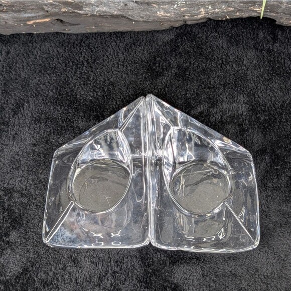 1960’s Pair of Nybro Sweden Volcano Crystal Candleholder Bookends - Picture 6 of 11